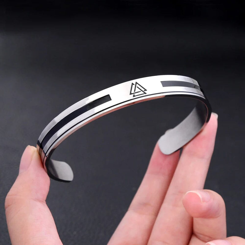 Bracelete Masculino Valknut em Aço Inoxidável