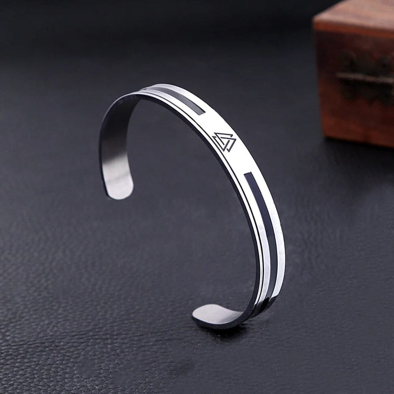 Bracelete Masculino Valknut em Aço Inoxidável