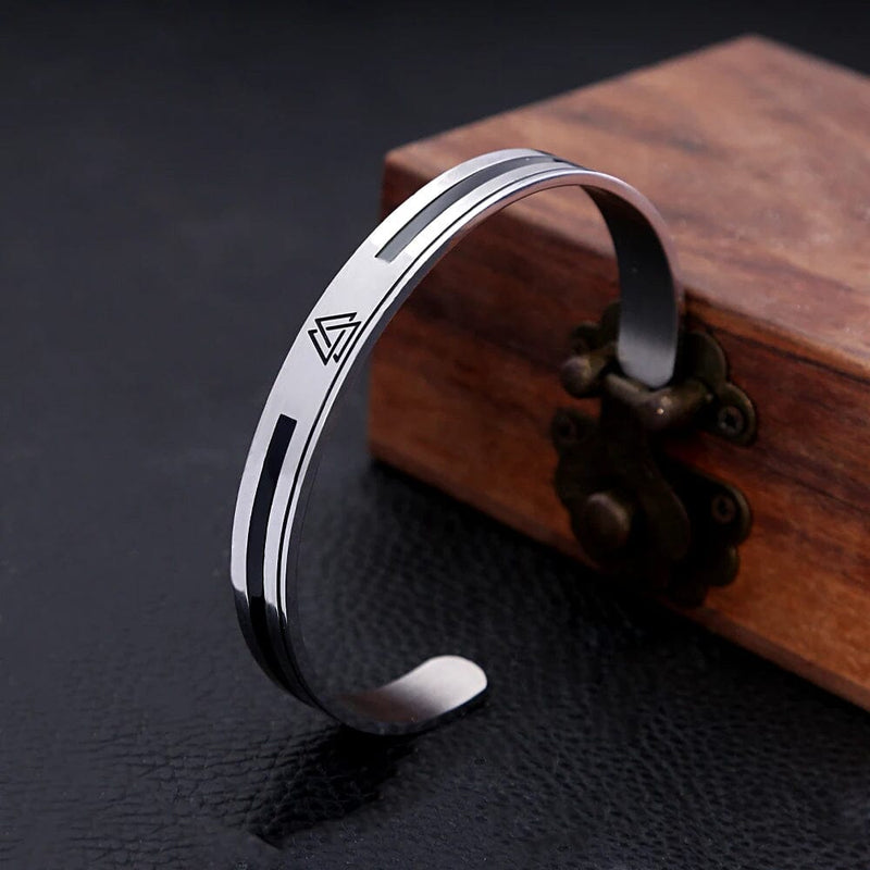 Bracelete Masculino Valknut em Aço Inoxidável